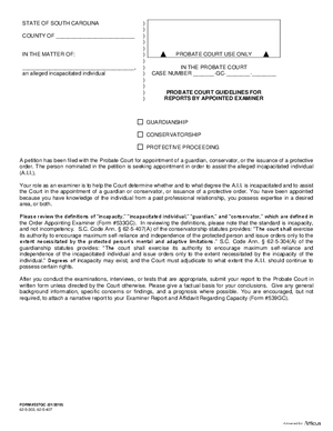 Thumbnail of South Carolina Form Probate Court Guidelines For Reports By Appointed Examiner