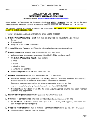 Thumbnail of Tennessee Form Annual Accounting