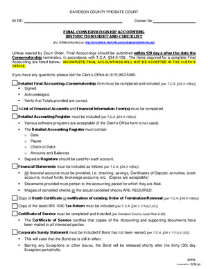Thumbnail of Tennessee Form Conservatorship: Final Accounting