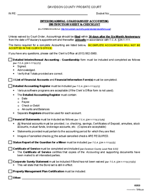 Thumbnail of Tennessee Form Interim / Annual Accounting