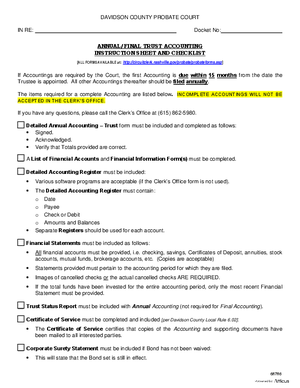 Thumbnail of Tennessee Form Trusts: Annual / Final Accounting
