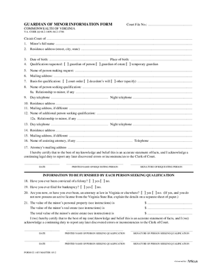 Thumbnail of Virginia Form Guardian Of Minor Information Form