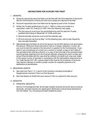 Thumbnail of Virginia Form Instructions For: Account For Trust