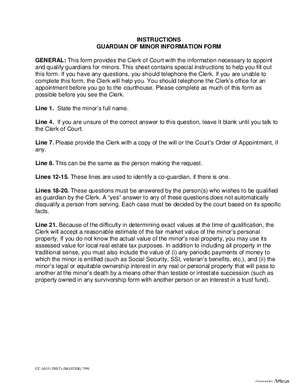 Thumbnail of Virginia Form Instructions For: Guardian Of Minor Information Form