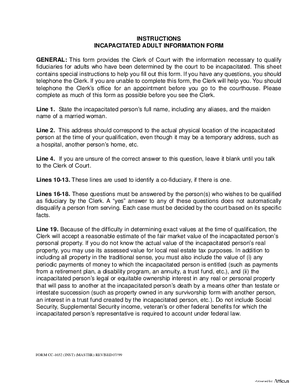 Thumbnail of Virginia Form Instructions For: Incapacitated Adult Information Form