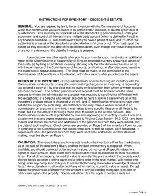 Thumbnail of Virginia Form Instructions For: Inventory For Decedent's Estate