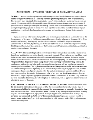 Thumbnail of Virginia Form Instructions For: Inventory For Incapacitated Adult