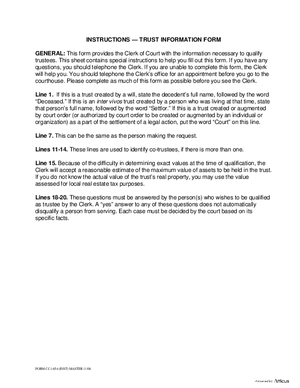 Thumbnail of Virginia Form Instructions For: Trust Information Form
