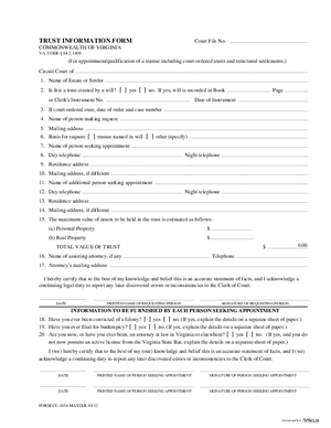 Thumbnail of Virginia Form Trust Information Form